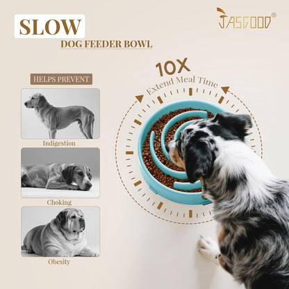 Engaging Slow Feeder Bowl for Large and Medium Dogs - Anti-Gulping Design to Prevent Choking and Bloating