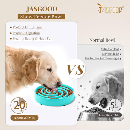 Engaging Slow Feeder Bowl for Large and Medium Dogs - Anti-Gulping Design to Prevent Choking and Bloating