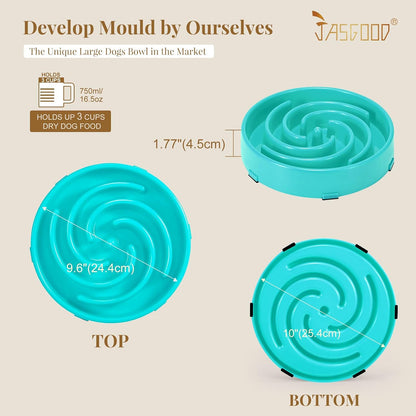 Engaging Slow Feeder Bowl for Large and Medium Dogs - Anti-Gulping Design to Prevent Choking and Bloating